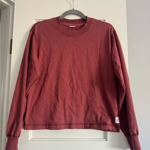 Classic Maroon Crewneck Long Sleeve Shirt